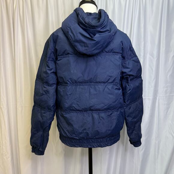 Rare Vintage Eddie Bauer Goose Down Hooded Puffer Coat 70s Navy Blue Size Small - Picture 3 of 7
